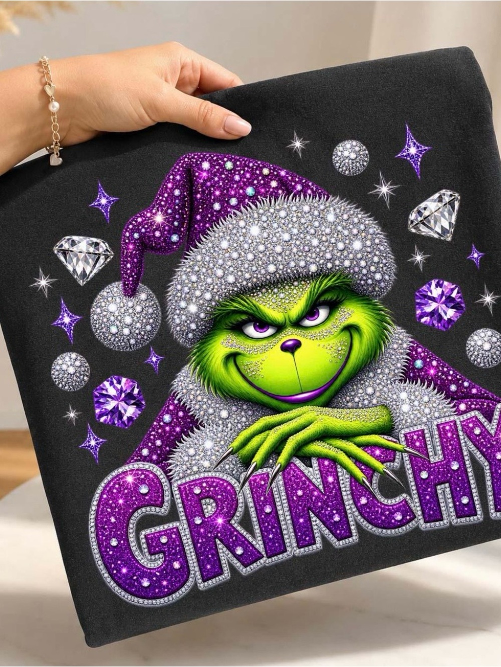 Purple Grinch Graphic Tshirt- Women